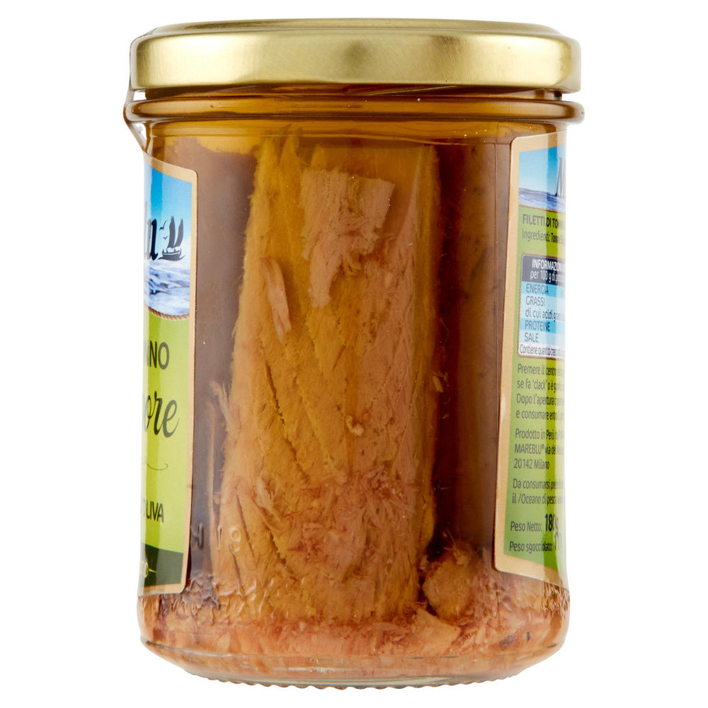 FILETTI TONNO MAREBLU OLIO EXTRA VERGINE D'OLIVA VERO SAPORE VETRO G 180 - 5