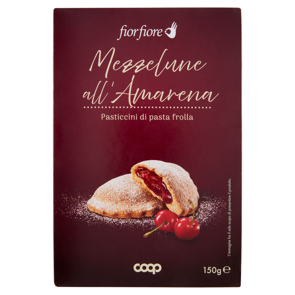 Pasticcini di pasta frolla mezzelune all'amarena fior fiore coop g 150