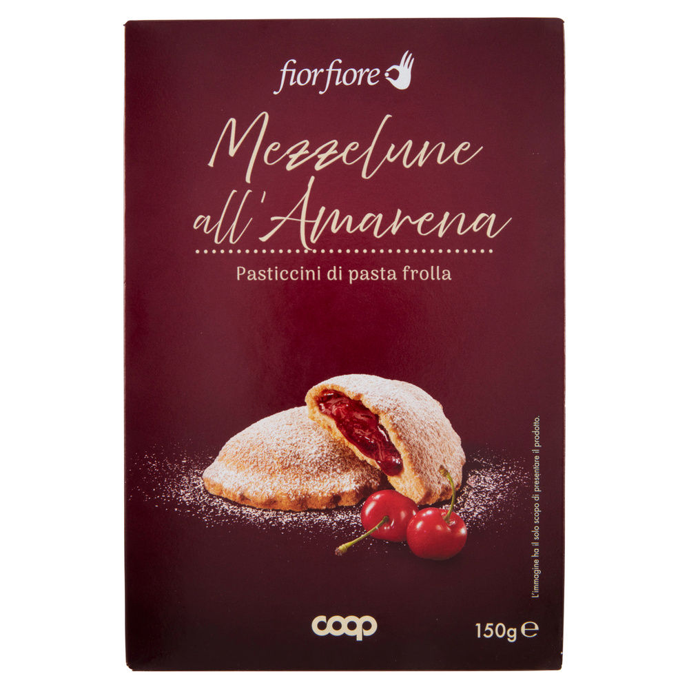 PASTICCINI DI PASTA FROLLA MEZZELUNE ALL'AMARENA FIOR FIORE COOP G 150 - 7