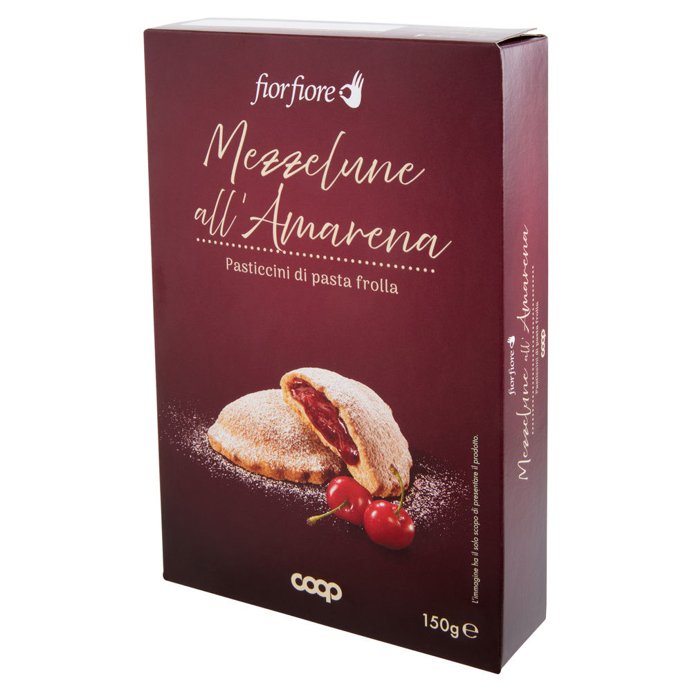 PASTICCINI DI PASTA FROLLA MEZZELUNE ALL'AMARENA FIOR FIORE COOP G 150 - 2