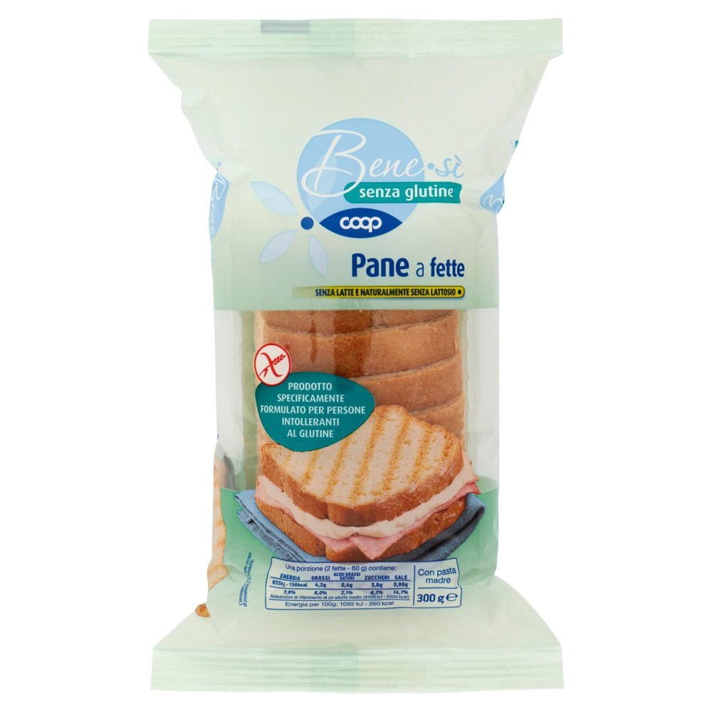 Pane a fette senza glutine benesi' coop g  300