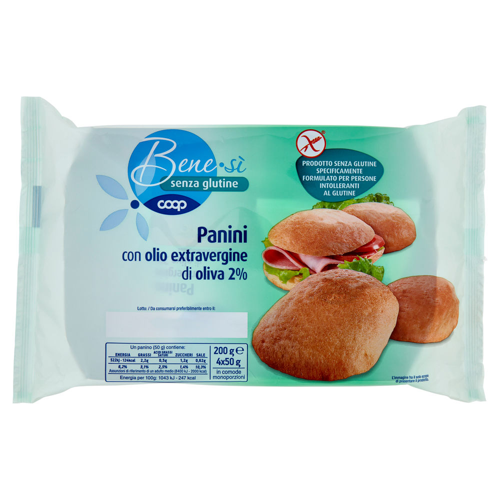 PANINI S/G CON OLIO EXTRAVERGINE DI OLIVA COOP BENESI VASCHETTA  ATM  G 200 - 0