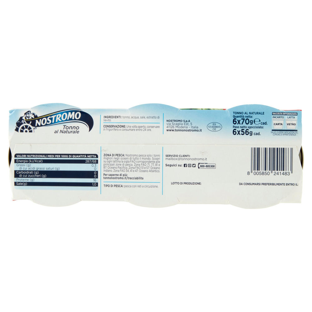 TONNO NOSTROMO NATURALE 70GX6, SGOCCIOLATO 56GX6 - 7