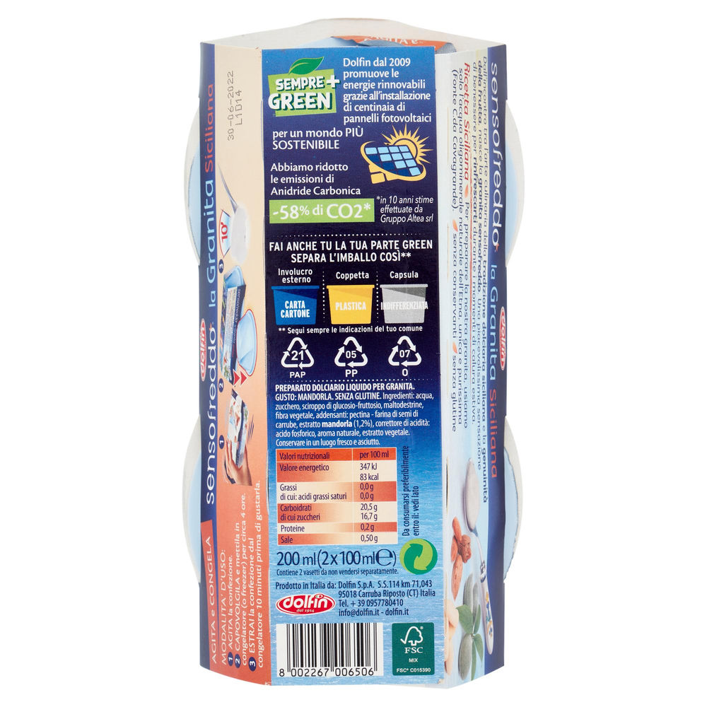 GRANITA MANDORLA SENSO FREDDO DOLFIN ML 200 - 1
