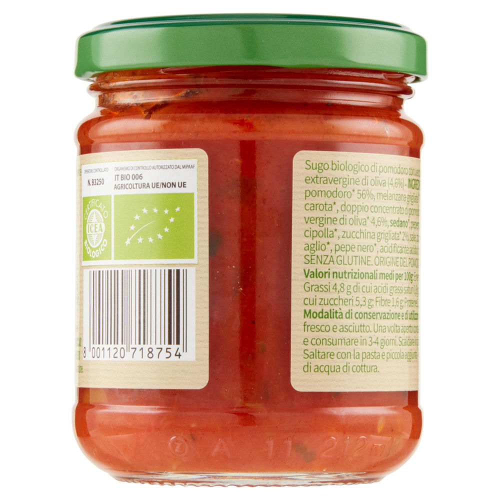 SUGO DI POMODORO CON VERDURE BIOLOGICO - VIVIVERDE COOP - VV G 190 - 1