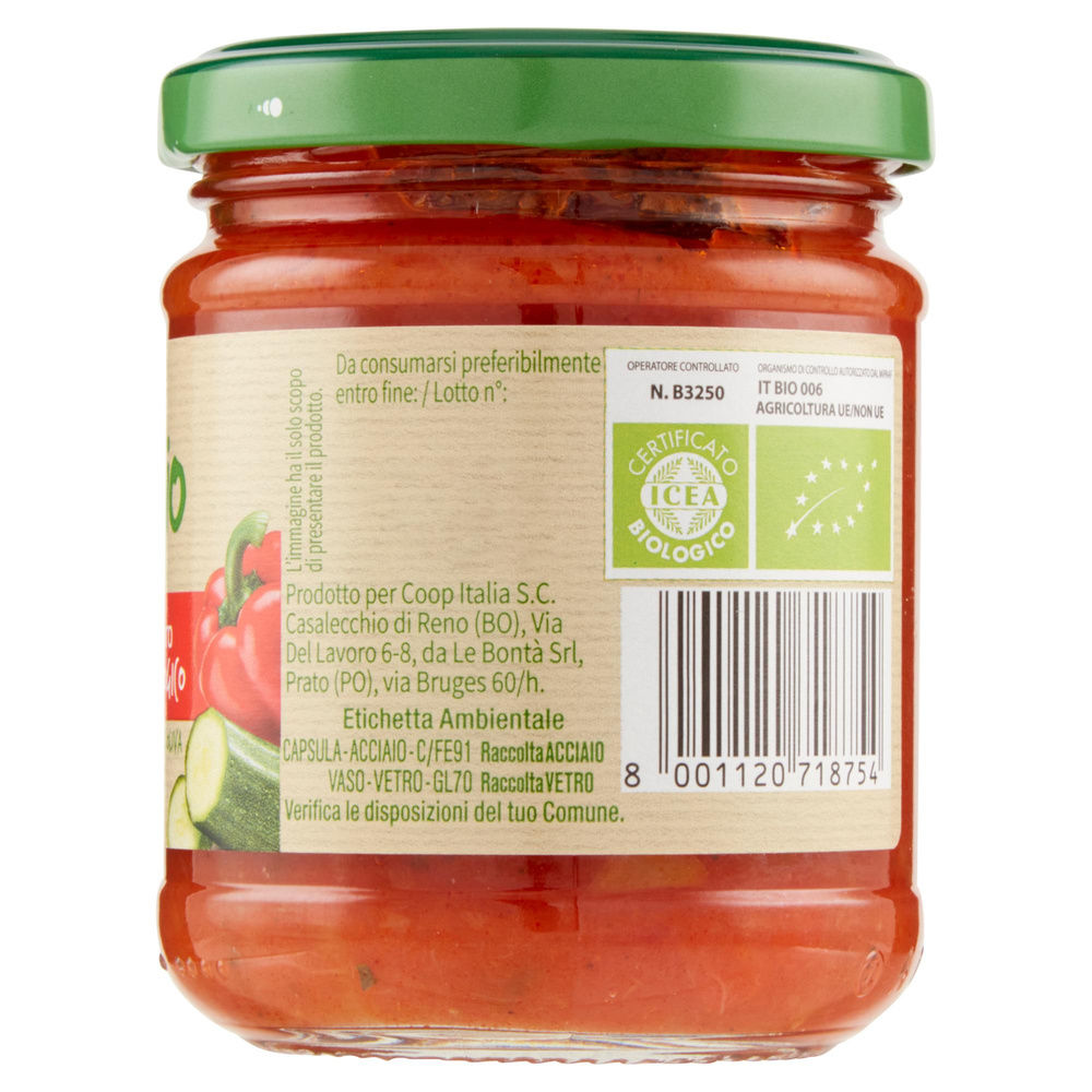 SUGO DI POMODORO CON VERDURE BIOLOGICO - VIVIVERDE COOP - VV G 190 - 5