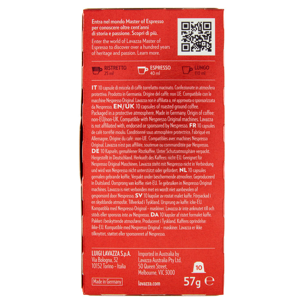CAPS COMPATIBILI NESPRESSO QUALITÀ ROSSA ALU LAVAZZA X 10 G 57 - 1