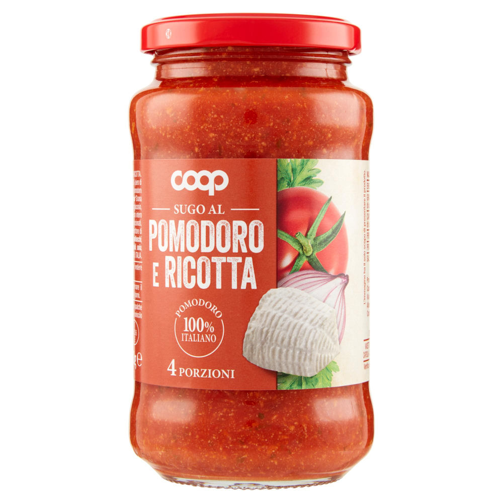 Sugo al pomodoro e ricotta coop vaso vetro g 400