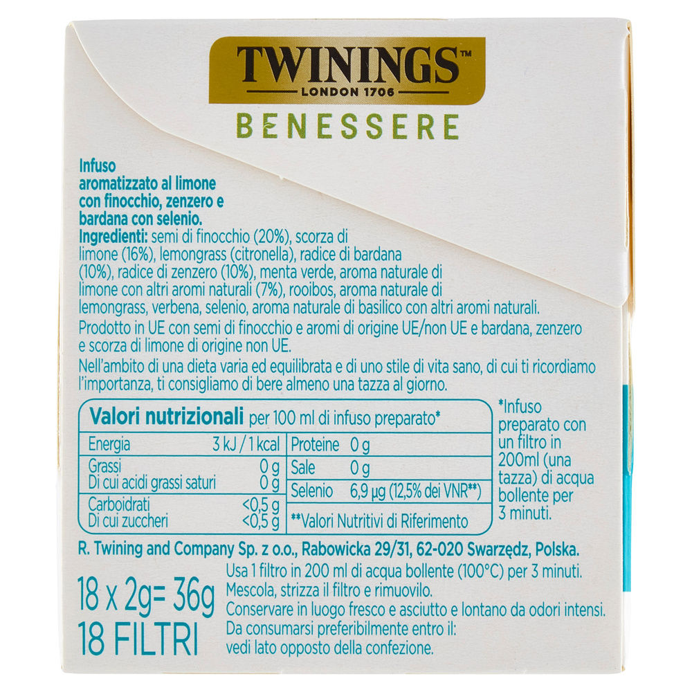 INFUSO ANTIOSSIDANTE C/SELENIO BENESSERE TWININGS 18 FILTRI G 36 - 4