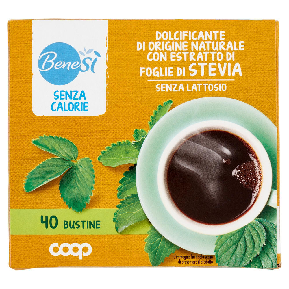 Dolcificante stevia benesì coop 40 bustine in astuccio g 40