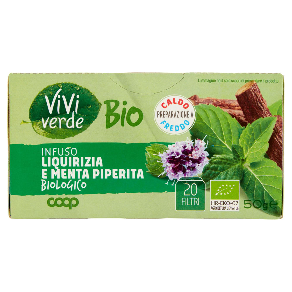 Infuso bio doppia preparazione liquirizia e menta coop viviverde 20fl g 50