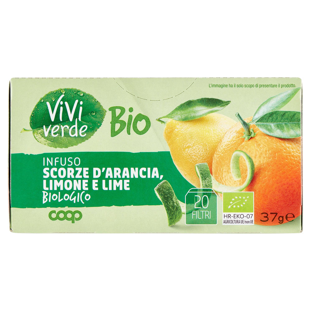 Infuso bio scorze d'arancia limone e lime coop viviverde 20fl g 37