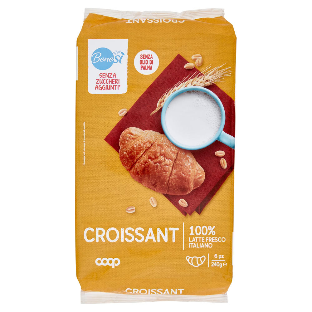 Croissant s/zuccheri aggiunti bene.si coop vaschetta 6 pz g 240