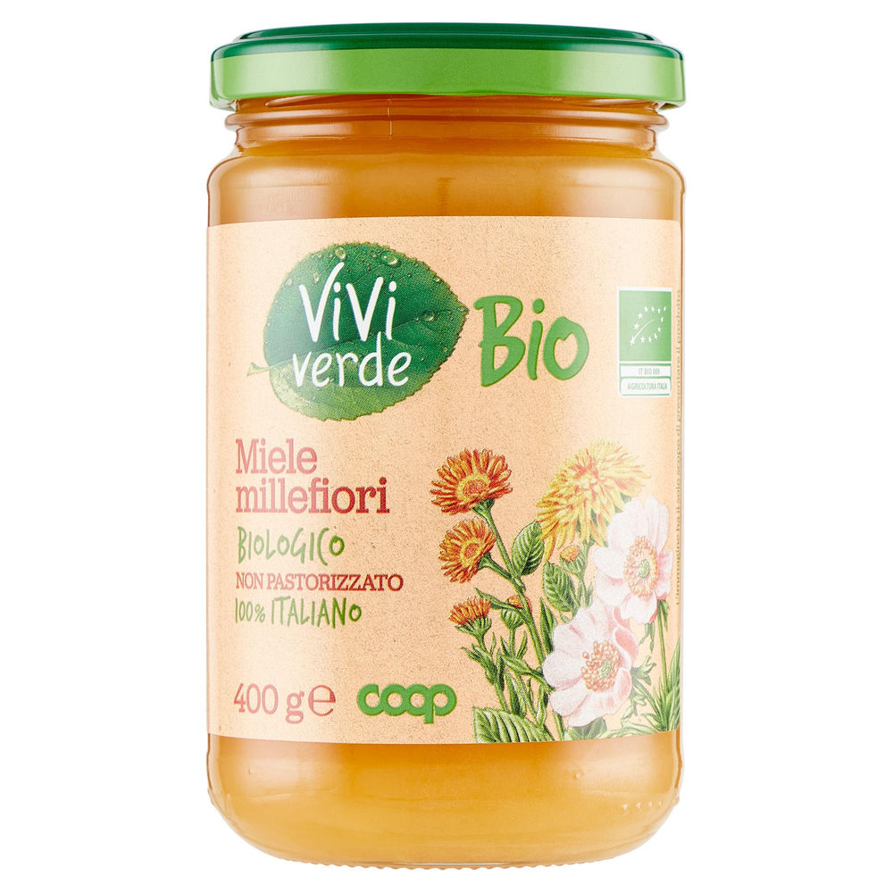 Miele millefiori bio italiano vivi verde coop vaso vetro g 400