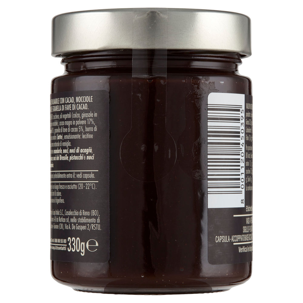 CREMA SPALMABILE DARK CON NOCCIOLE E GRANELLA DI CACAO FIOR FIORE COOP VASO GR. - 1