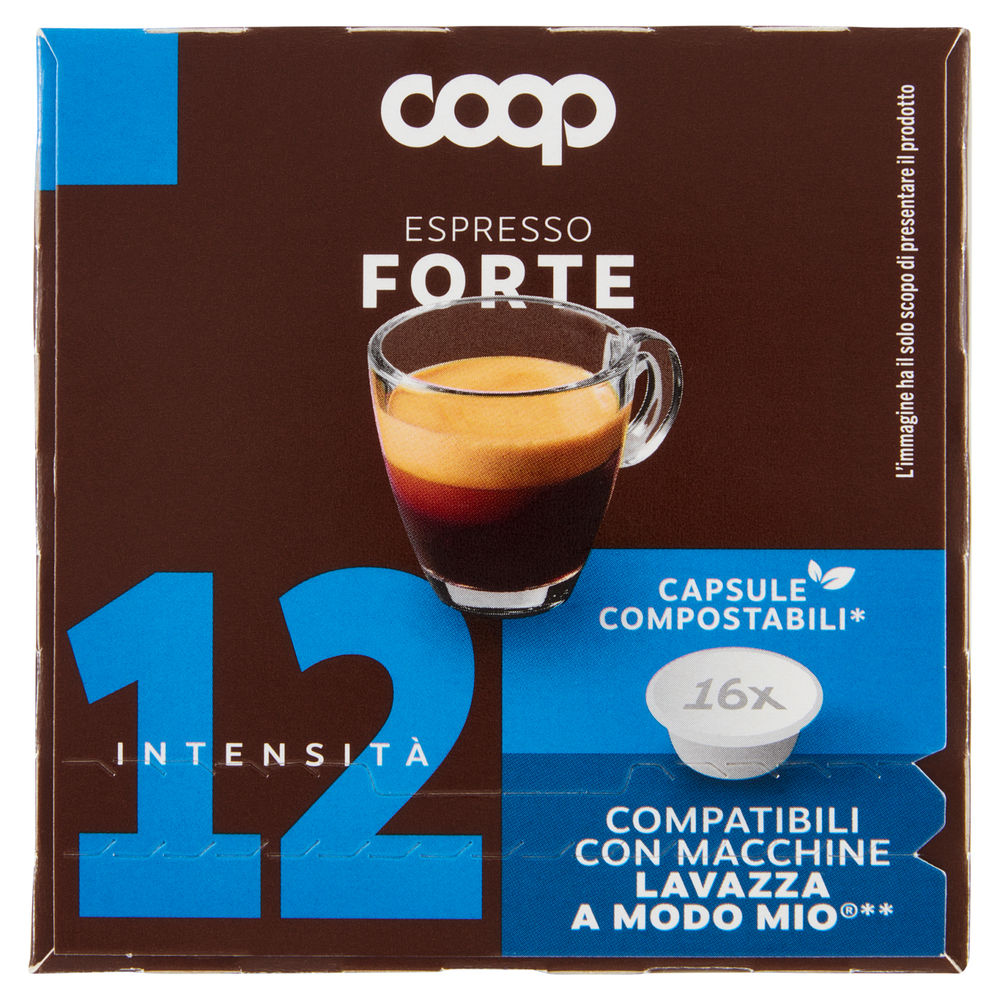 Caffe' capsule compatibili a modo mio coop miscela forte pz 16x7,5g g 120