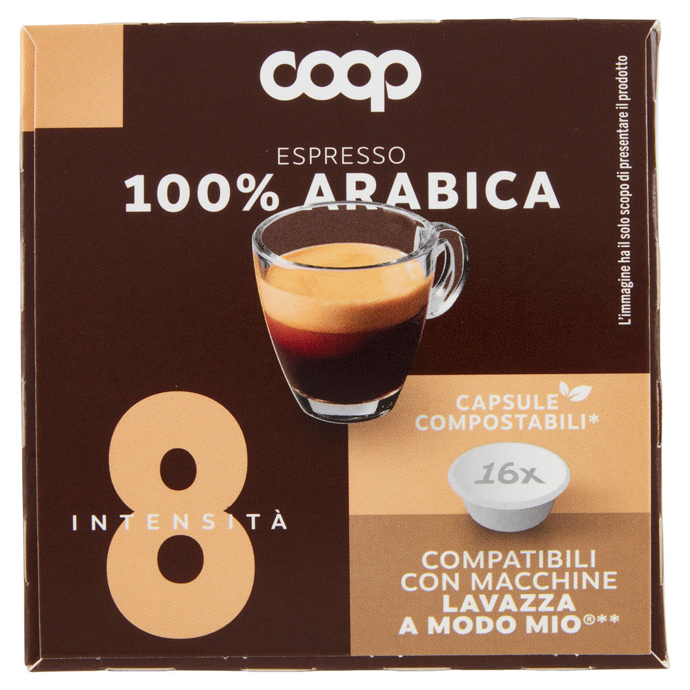 CAFFE' CAPSULE COMPATIBILI A MODO MIO COOP MISCELA ARABICA PZ 16X7,5G G 120 - 1