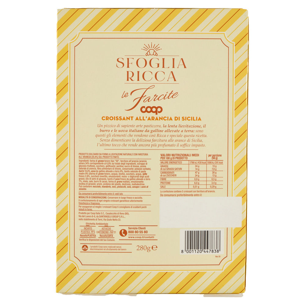 CROISSANT SFOGLIA RICCA ALLA ARANCIA COOP ASTUCCIO PZ. 5 G 280 - 1