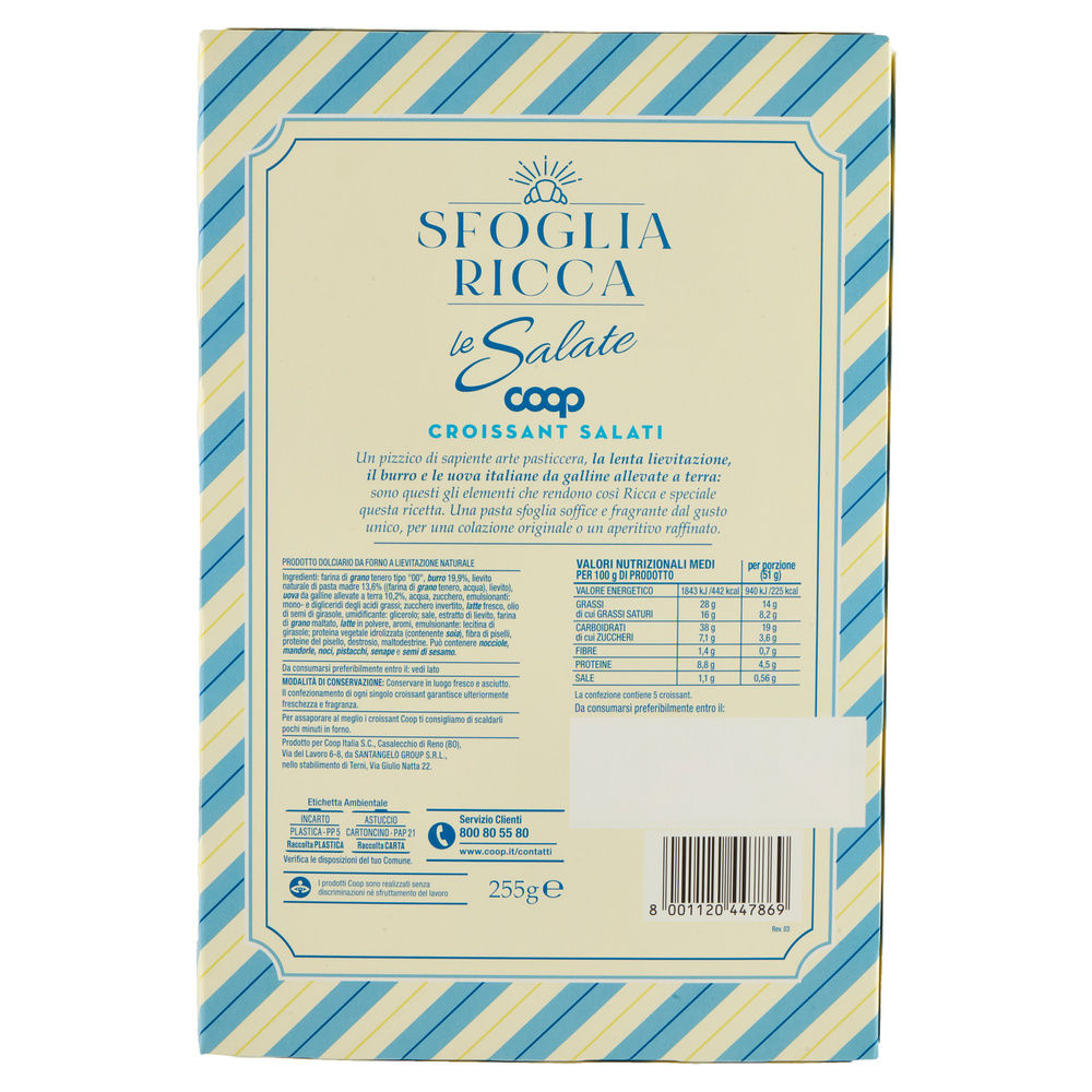 CROISSANT SFOGLIA RICCA SALATO COOP ASTUCCIO PZ. 5 G 255 - 1