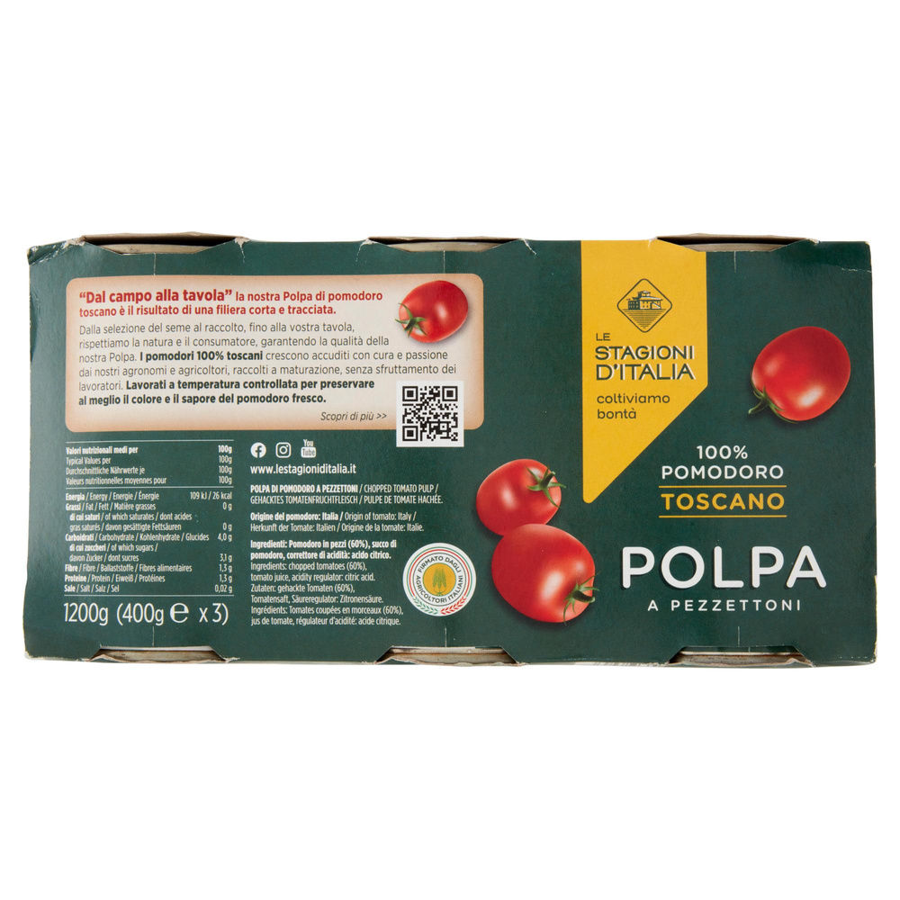 POLPA POMODORO A PEZZETTONI LE STAGIONI D'ITALIA 3X 400G - 1