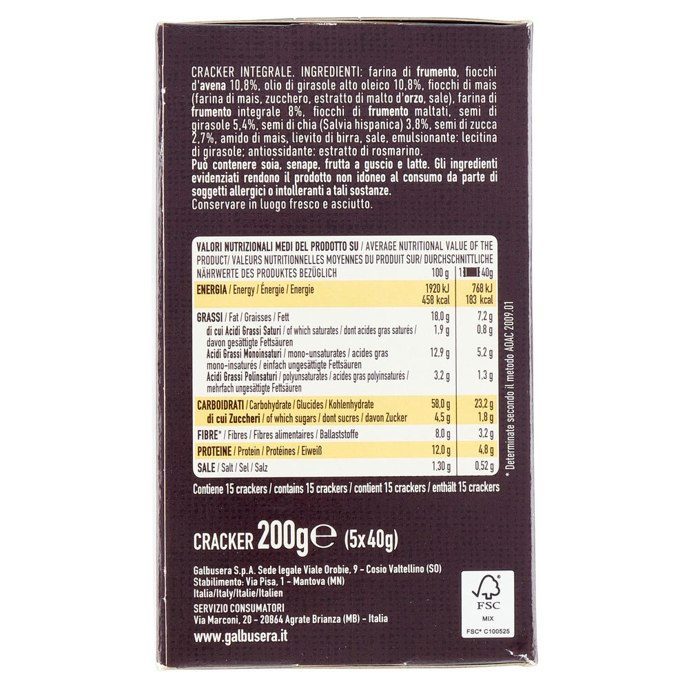 CRACKER AVENA MIX SEMI BELLEBUONE GALBUSERA G 200 - 4