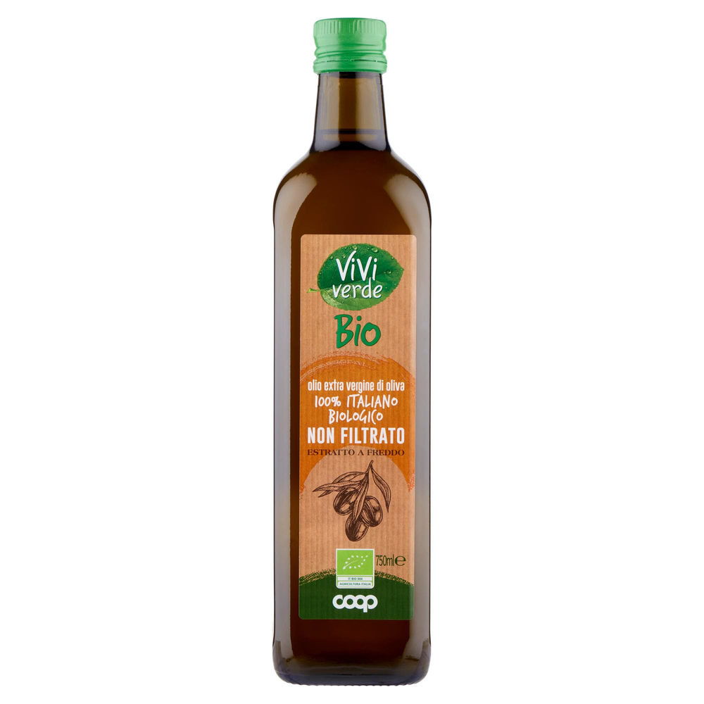 OLIO EXTRAVERGINE DI OLIVA 100% ITALIANO BIO VIVI VERDE COOP NON FILTRATO ML750 - 1