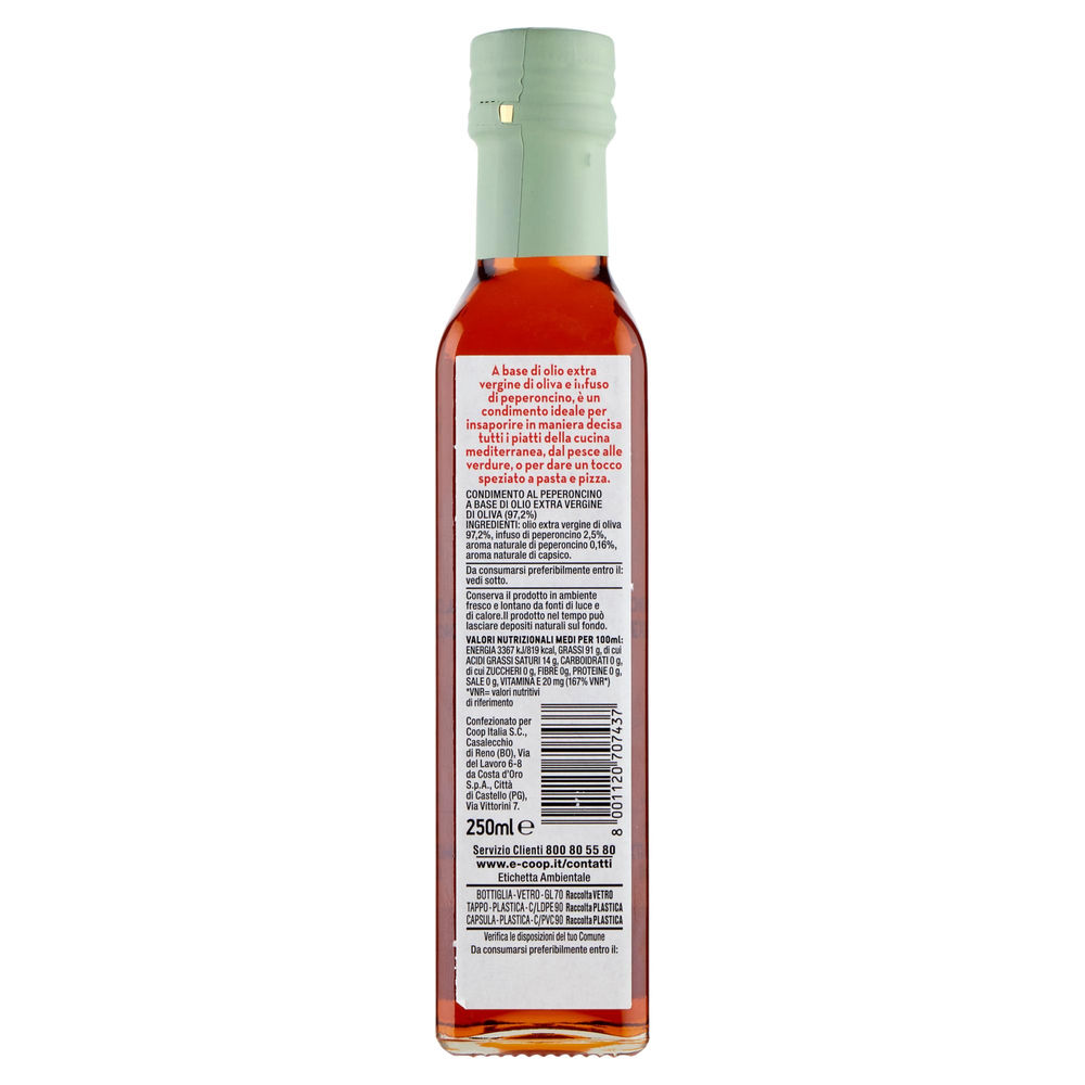 CONDIMENTO AL PEPERONCINCO A BASE DI OLIO EXTRAVERGINE DI OLIVA COOP ML 250 - 1