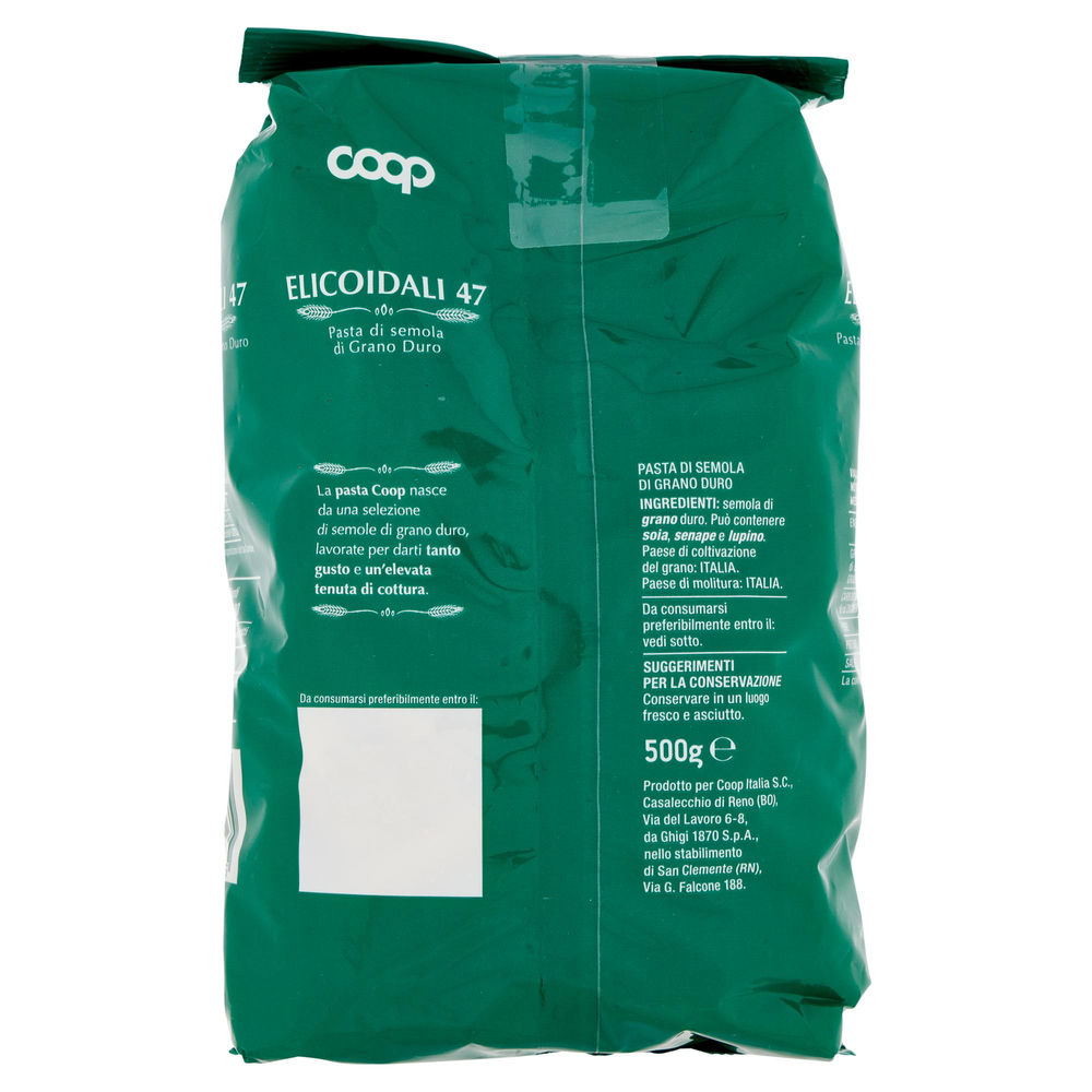 PASTA SEMOLA ELICOIDALI NR 47 COOP G 500 CON GRANO ITALIANO - 3