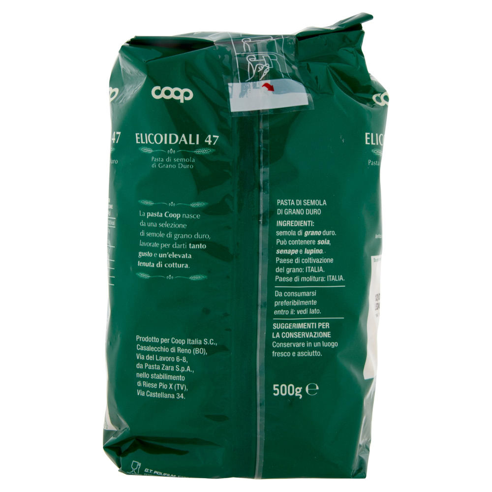 PASTA SEMOLA ELICOIDALI NR 47 COOP G 500 CON GRANO ITALIANO - 2