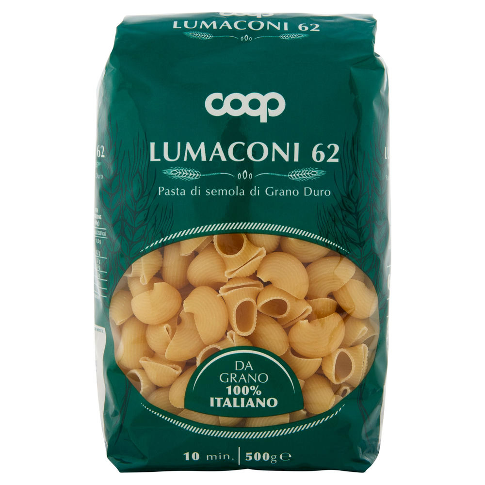 PASTA SEMOLA LUMACONI N.62 COOP SACCHETTO G 500 CON GRANO ITALIANO - 1