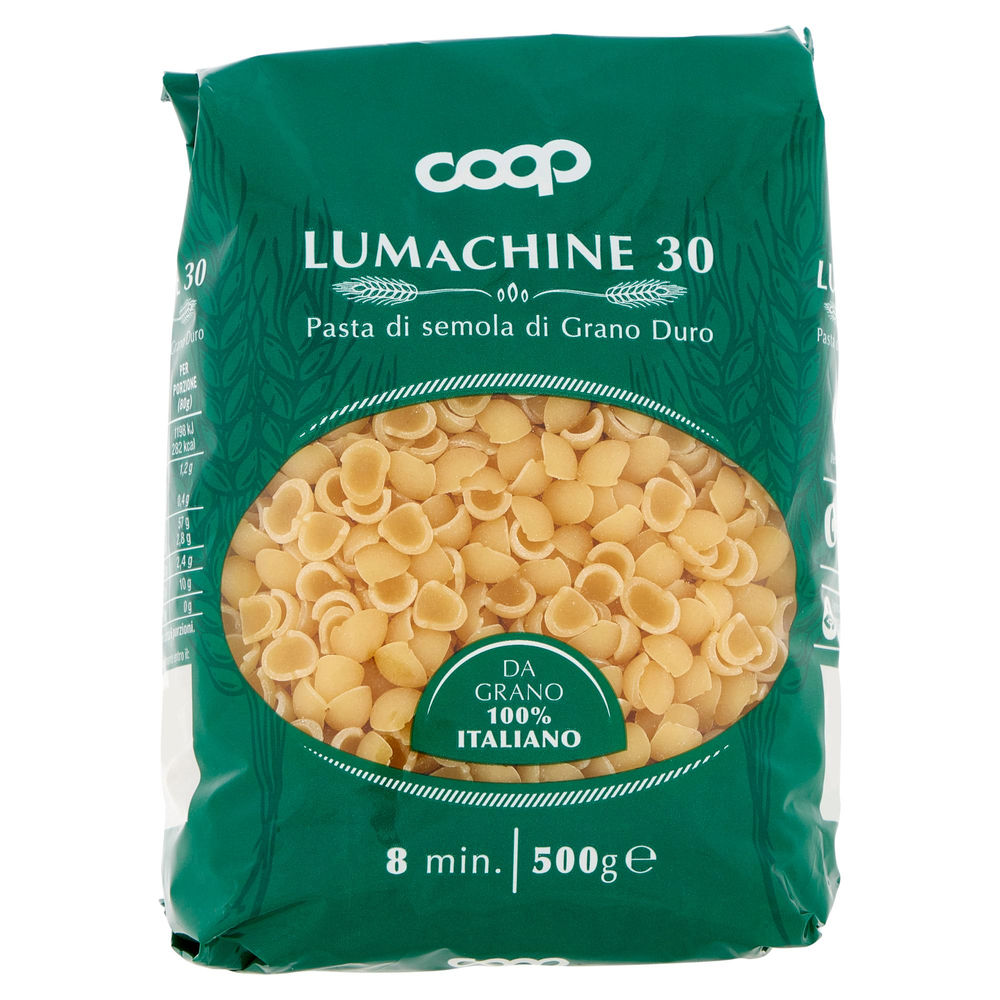 PASTA SEMOLA LUMACHINE N.30 CON GRANO ITALIANO COOP  G 500 - 0
