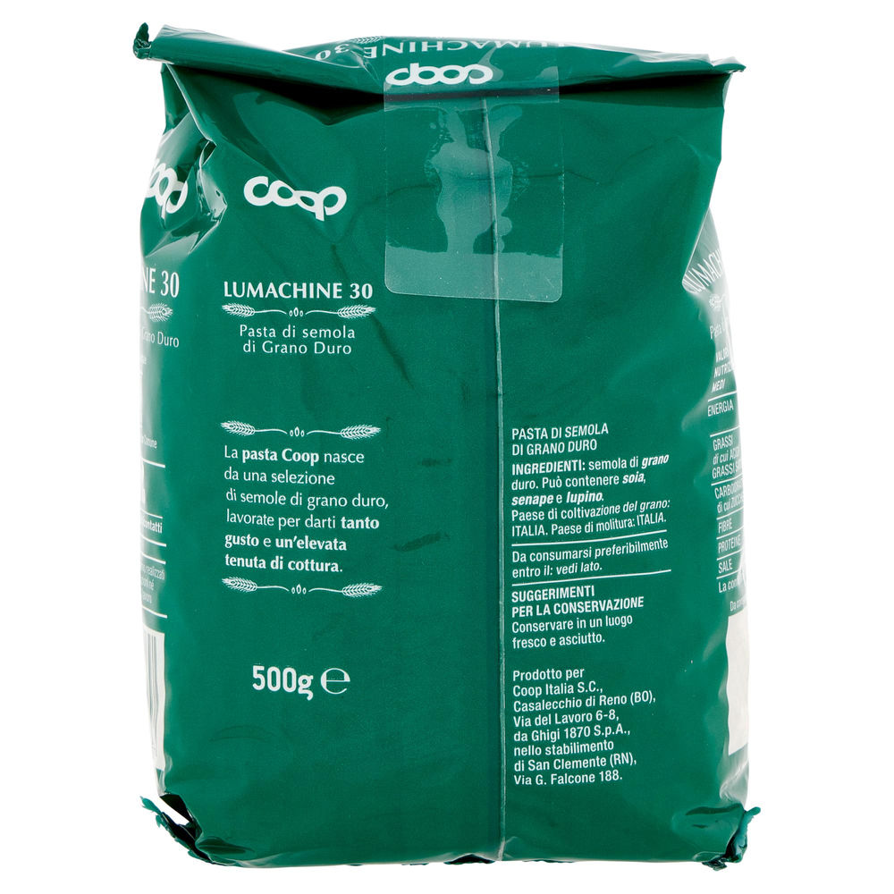 PASTA SEMOLA LUMACHINE N.30 CON GRANO ITALIANO COOP  G 500 - 3