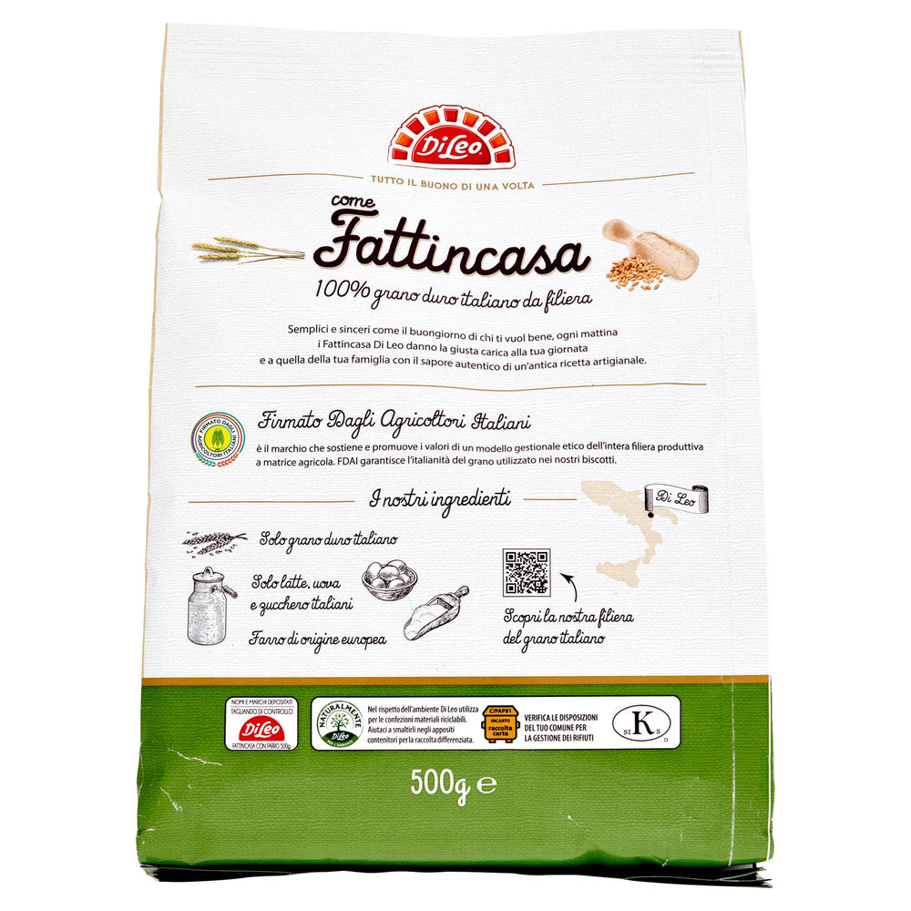 BISCOTTI  FATTINCASA DA FILIERA CON FARRO  DI LEO 500G - 1