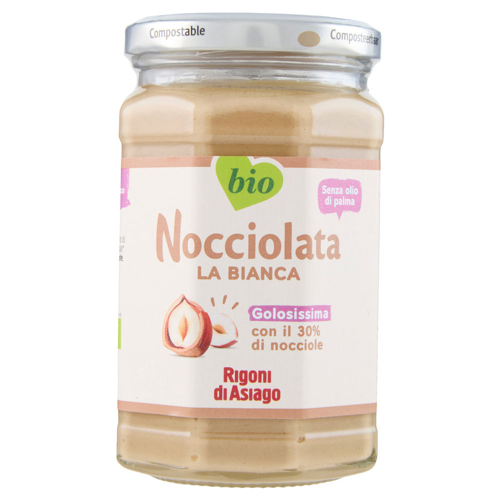 CREMA SPALMABILE DI CACAO E NOCCIOLE  BIANCA BIO RIGONI G 325 - 6