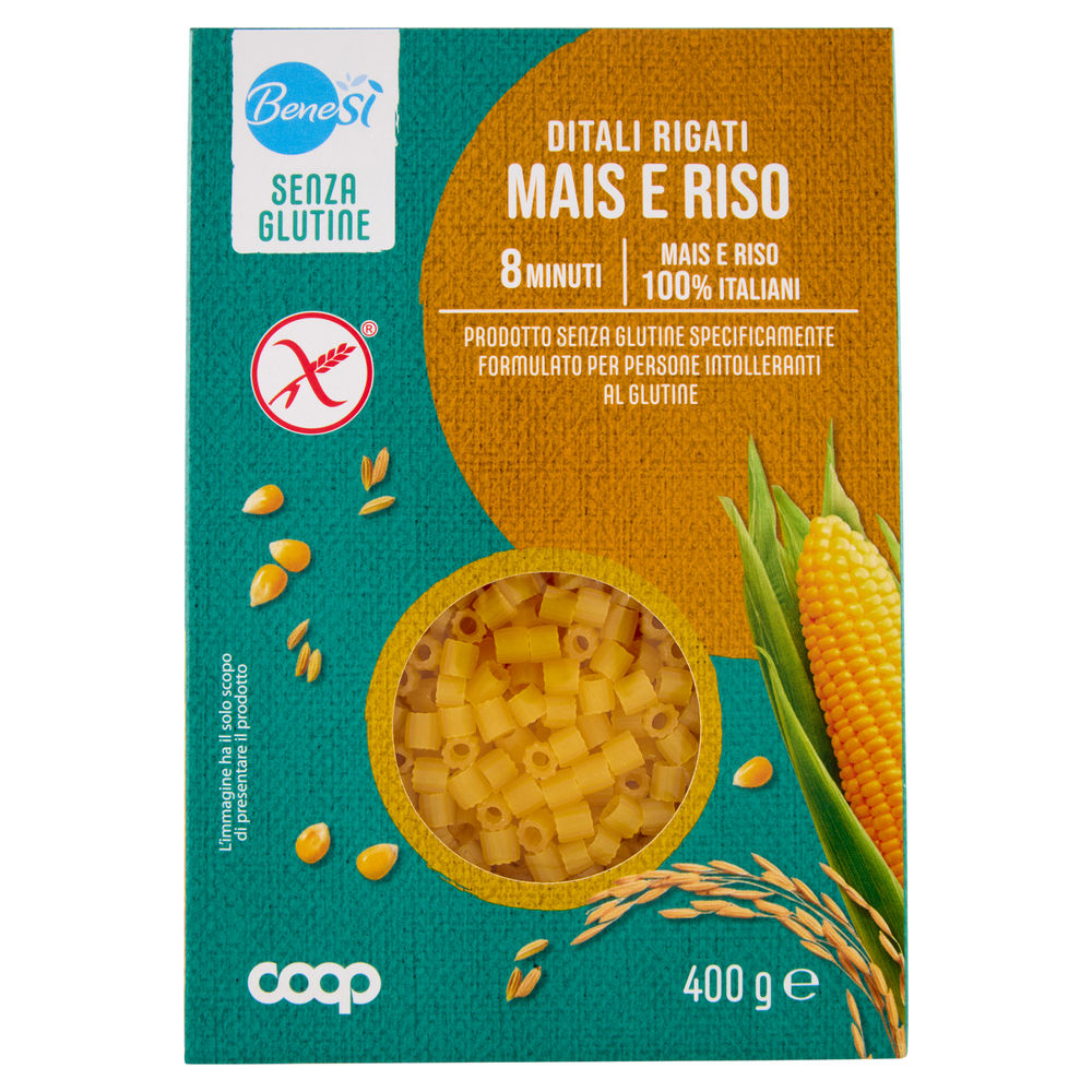 PASTA DI MAIS E RISO DITALI RIGATI SENZA GLUTINE BENESI COOP G400 - 0