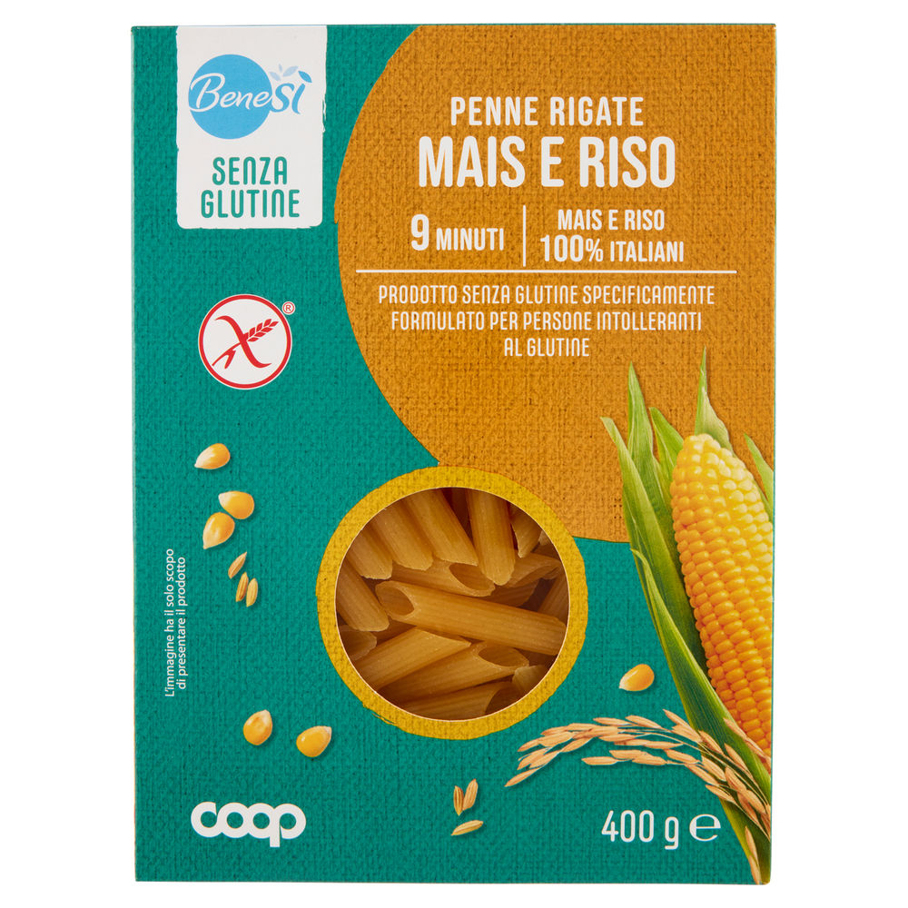 PASTA DI MAIS E RISO PENNE RIGATE SENZA GLUTINE BENESI COOP G400 - 0