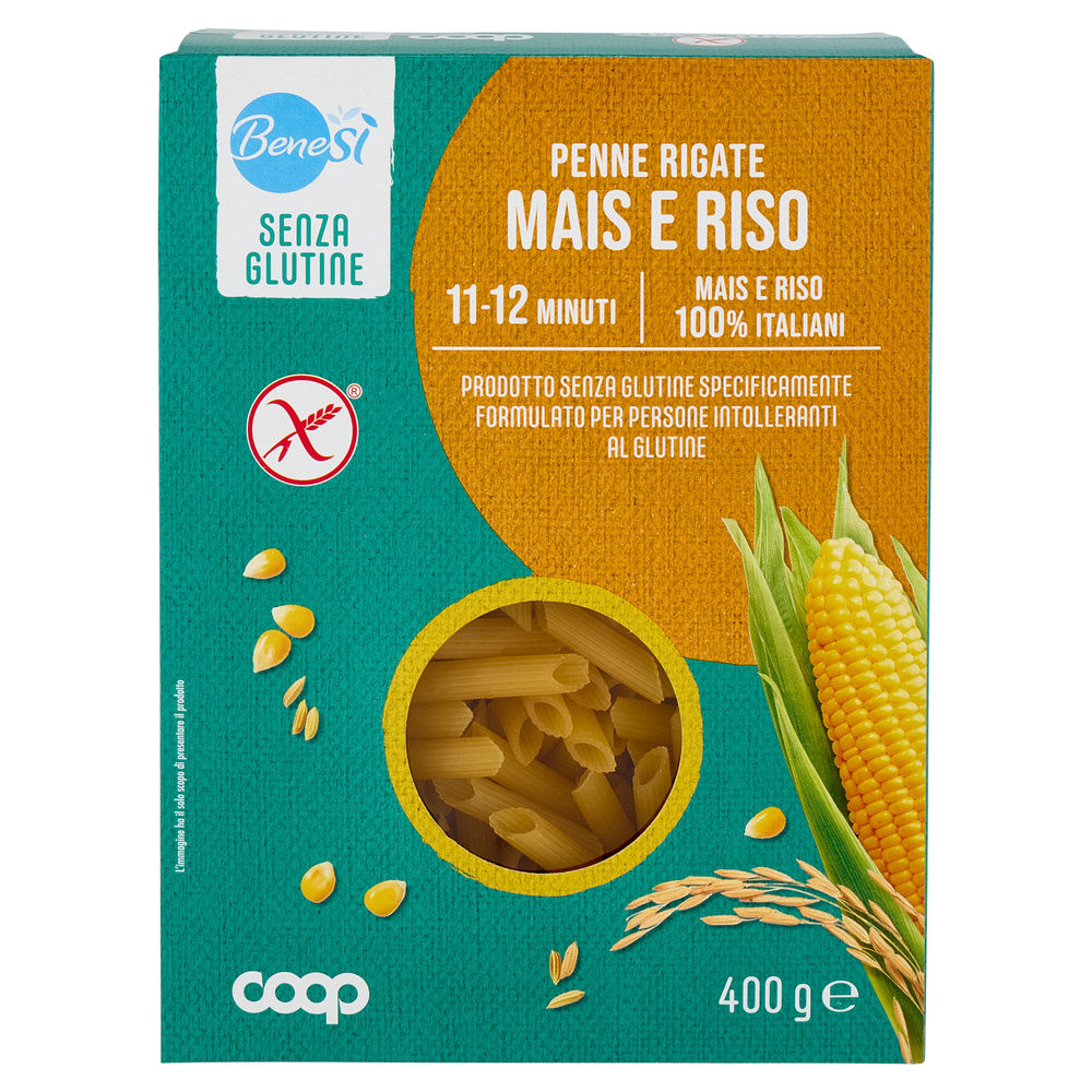 PASTA DI MAIS E RISO PENNE RIGATE SENZA GLUTINE BENESI COOP G400 - 8