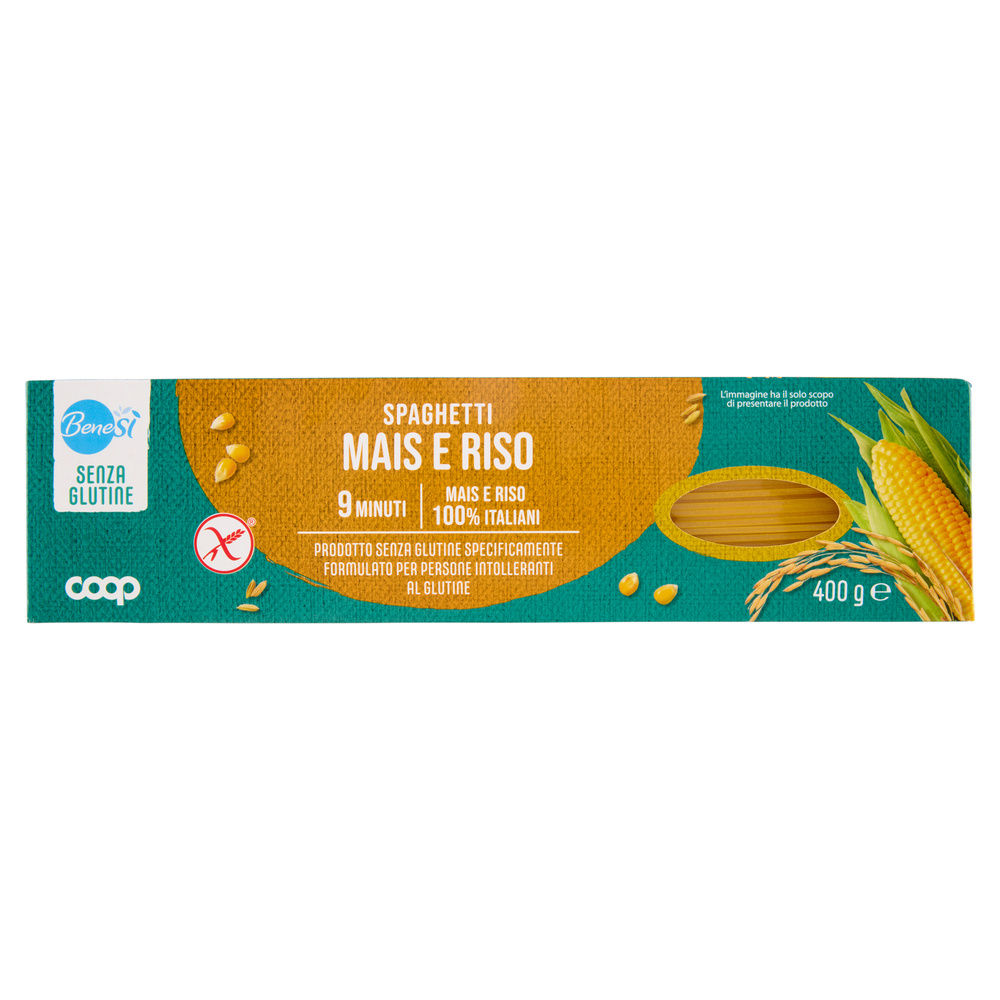 Pasta di mais e riso spaghetti senza glutine benesi coop g400