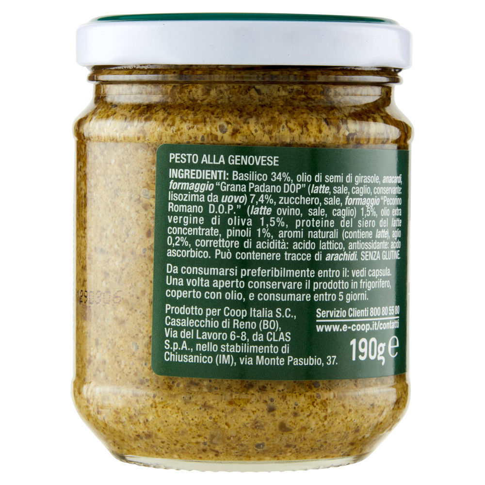 PESTO ALLA GENOVESE COOP VASO VETRO G190 - 7