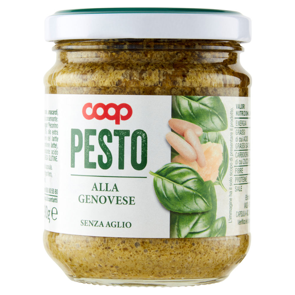 Pesto alla genovese s/aglio coop vaso vetro g190