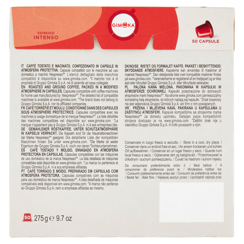 CAPSULE COMP. NESPRESSO CAFFE' INTENSO GIMOKA PZ50 G 275 - 1