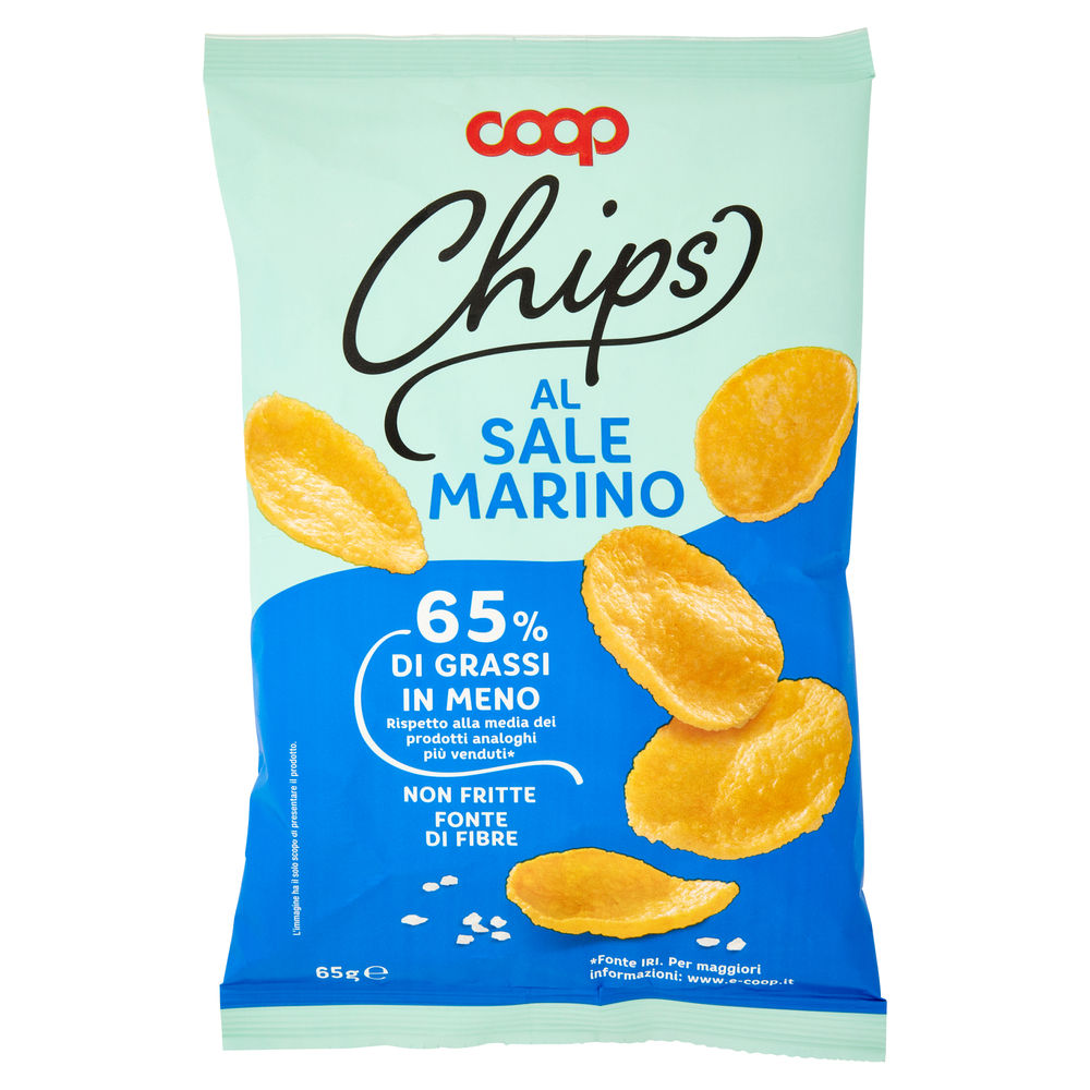 Chips di patate al sale marino meno grassi coop g65