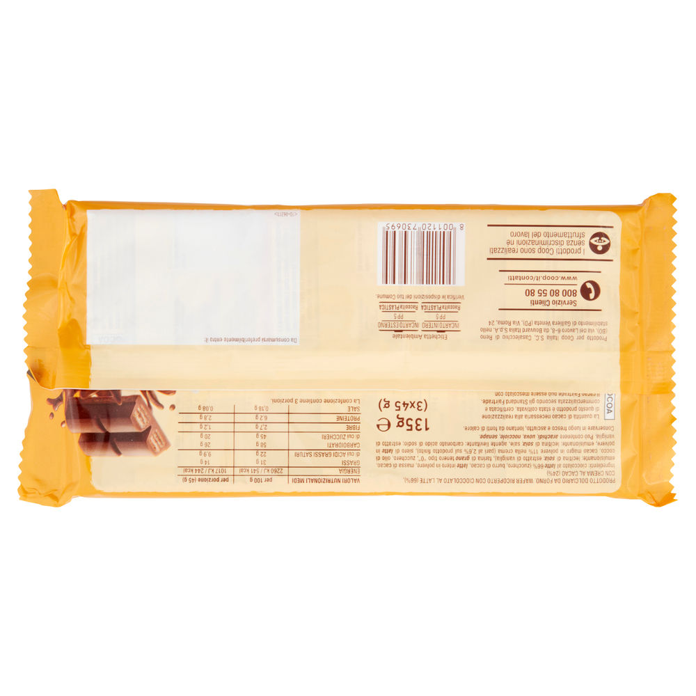 BARRETTE WAFER RICOPERTE CIOCCOLATO COOP  MULTI 3X45G G 135 - 1