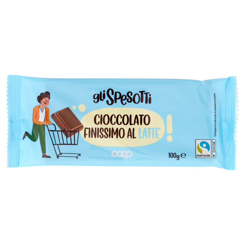 TAVOLETTA DI CIOCCOLATO FINISSIMO AL LATTE GLI SPESOTTI COOP G100 - 2