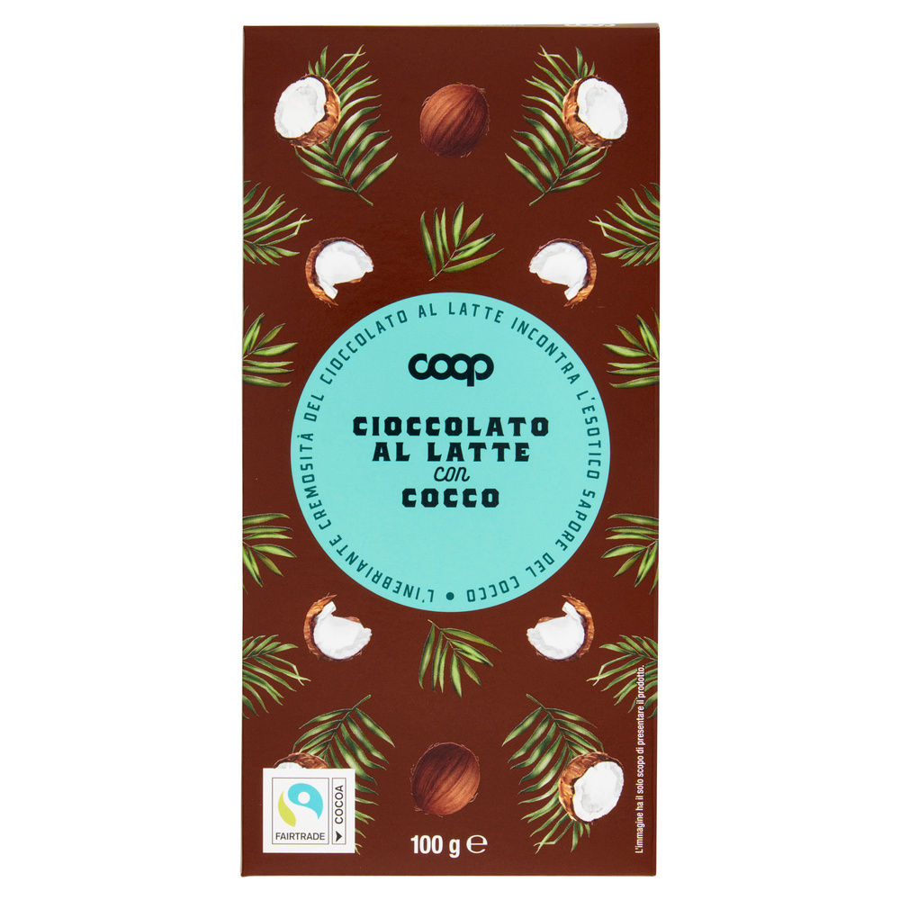 TAVOLETTA DI CIOCCOLATO AL LATTE CON COCCO COOP G 100 - 2