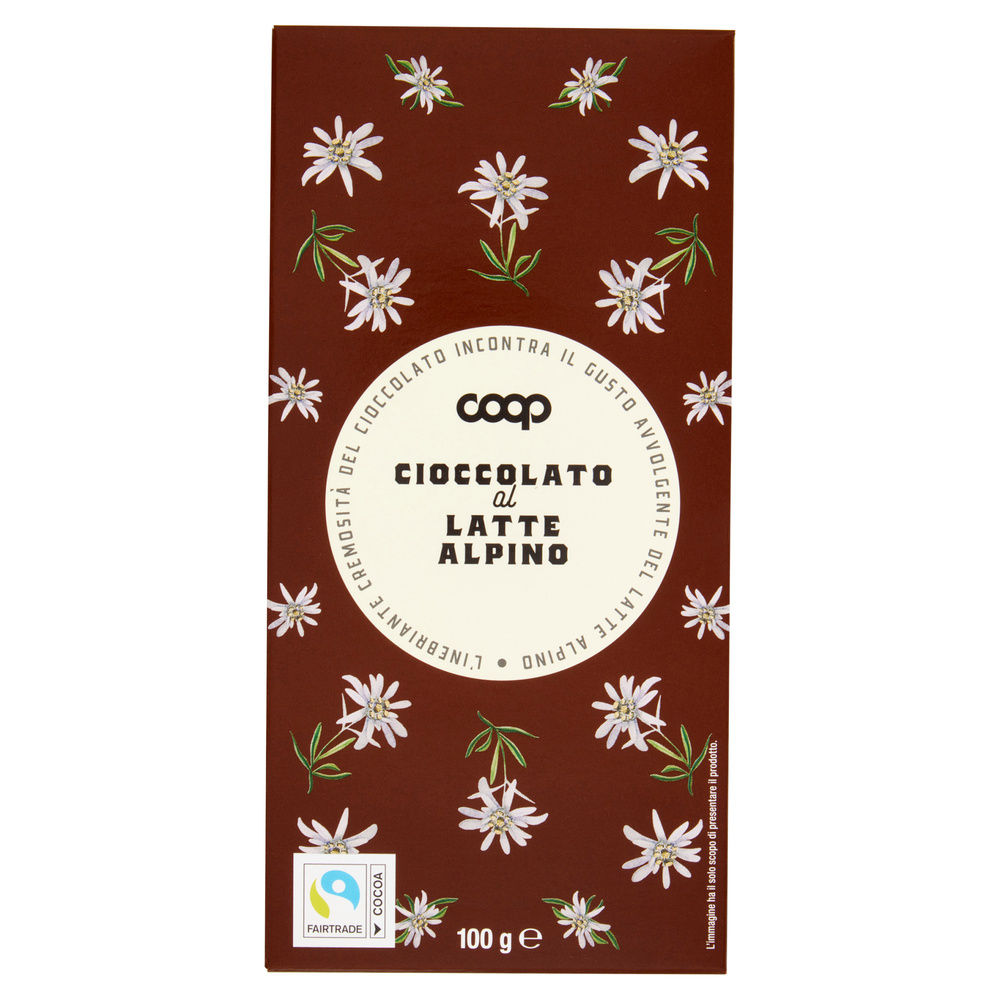 TAVOLETTA DI CIOCCOLATO AL LATTE ALPINO COOP G 100 - 2