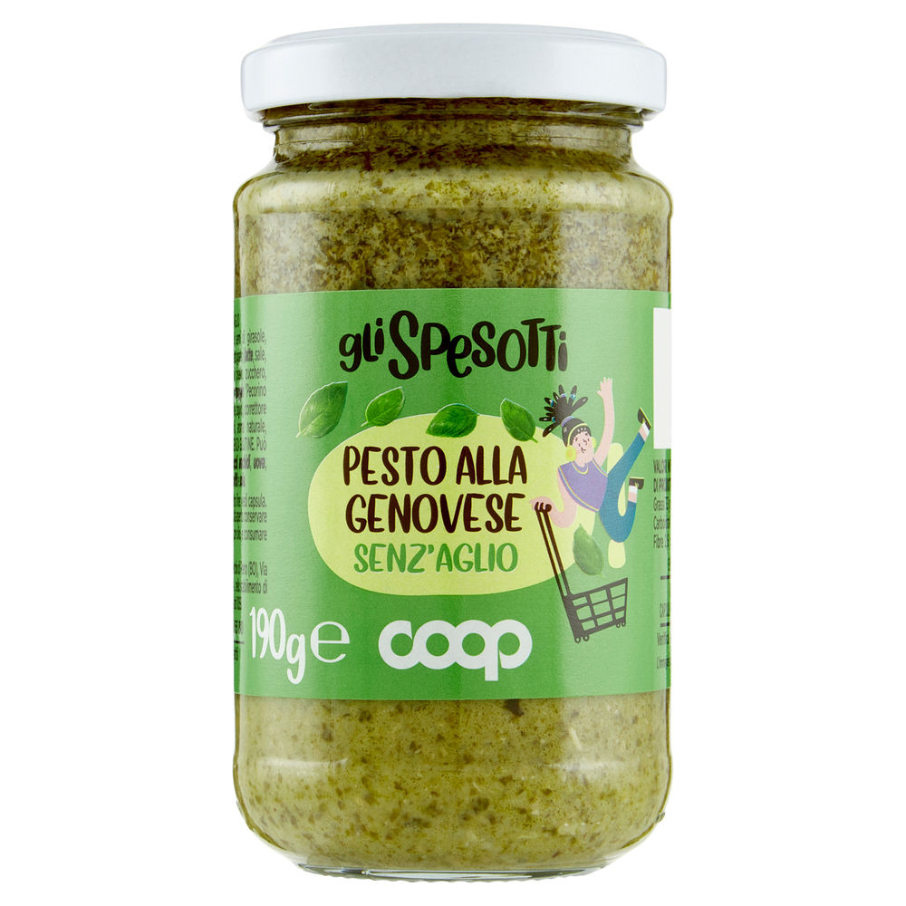 Pesto alla genovese senz'aglio gli spesotti coop vaso vetro g 190