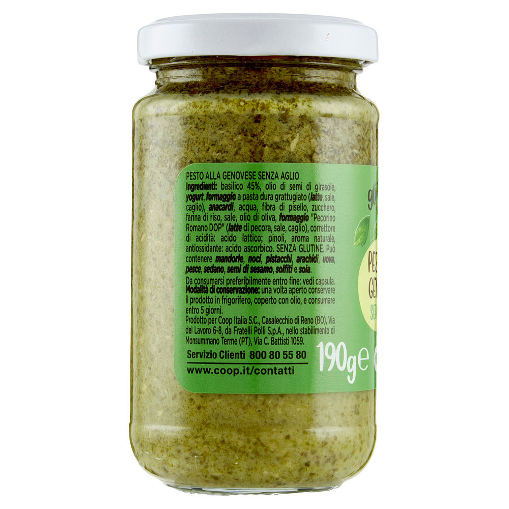 PESTO ALLA GENOVESE SENZ'AGLIO GLI SPESOTTI COOP VASO VETRO G 190 - 4