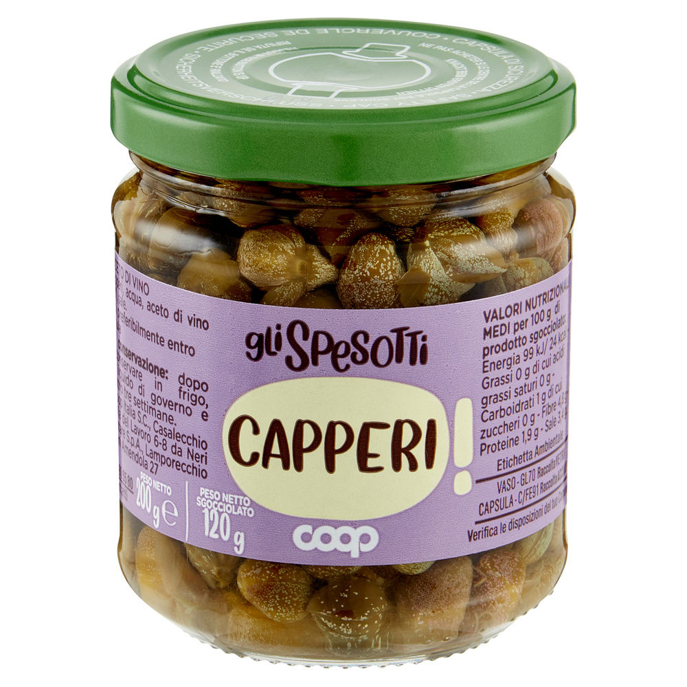 CAPPERI ALL'ACETO GLI SPESOTTI COOP VASO VETRO G200 SGOCC G 120 - 4