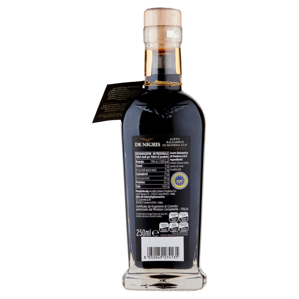 ACETO BALSAMICO DI MODENA IGP INVECCHIATO ALTA DENSITÀ COLL FAM. DE NIGRIS ML250 - 1